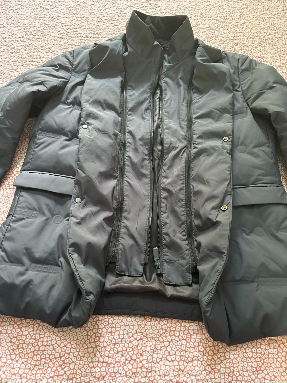 Focus Mens Black Blazer Puffer Jacket Size S